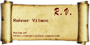 Rehner Vilmos névjegykártya